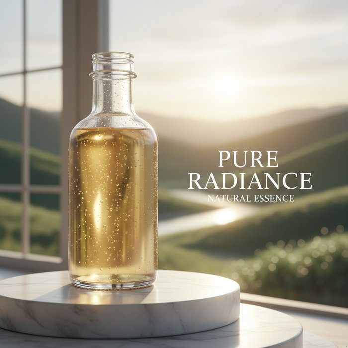 рекламный баннер с чистым продуктом на фоне, фотореализм, естественное освещение, высокая детализация, 4K