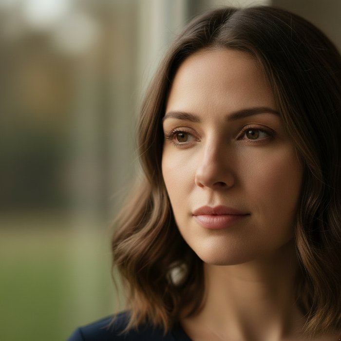 тот же портрет, но губы слегка увеличены, сохраняется естественный вид, детали кожи и освещения, фотореализм, 4K детализация